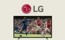 LG smart TV showing live football
